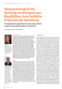 Dokument Voraussetzung für die Nutzung von Kompost aus Bioabfällen: Gute fachliche Praxis bei der Sammlung