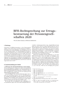 Dokument BFH-Rechtsprechung zur Ertragsbesteuerung der Personengesellschaften 2020