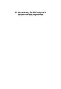 Dokument Vermeidung der Haftung nach besonderen Steuergesetzen