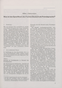 Dokument Was ist das Spezifikum des Faches Deutsch als Fremdsprache?