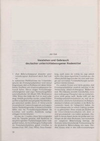 Dokument Verstehen und Gebrauch deutscher unterrichtsbezogener Redemittel