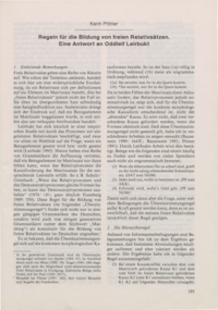 Dokument Regeln für die Bildung von freien Relativsätzen. Eine Antwort an Oddleif Leirbukt