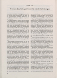 Dokument Problem: Beurteilungskriterien f&uuml;r m&uuml;ndliche Pr&uuml;fungen