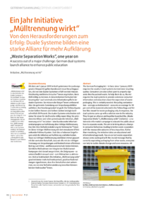 Dokument Ein Jahr Initiative &bdquo;M&uuml;lltrennung wirkt&ldquo;