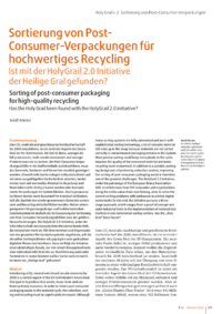 Dokument Sortierung von Post-Consumer-Verpackungen für hochwertiges Recycling