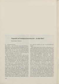 Dokument Linguistik im Fremdsprachenunterricht &ndash; Ja oder Nein?