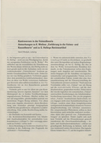 Dokument Kontroversen in der Valenztheorie Anmerkungen zu K. Welkes 