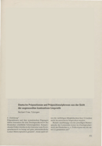 Dokument Deutsche Präpositionen und Präpositionalphrasen aus der Sicht der angewandten kontrastiven Linguistik