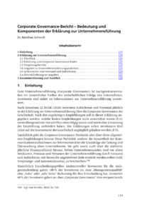 Dokument Corporate Governance-Bericht – Bedeutung und Komponenten der Erklärung zur Unternehmensführung