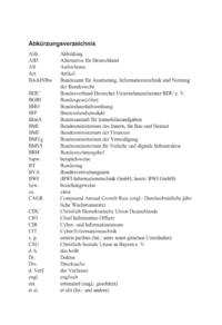 Dokument Abk&uuml;rzungsverzeichnis