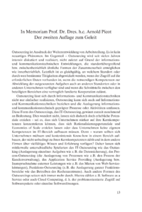 Dokument In Memoriam Prof. Dr. Dres. h.c. Arnold Picot &ndash; Der zweiten Auflage zum Geleit