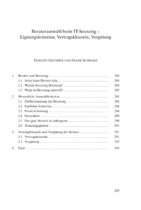 Dokument Beraterauswahl beim IT-Sourcing &ndash; Eignungskriterien, Vertragsklauseln, Verg&uuml;tung
