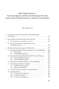 Dokument Agile Organisationen – Voraussetzungen und Herausforderungen für einen skalierenden DevOps-Einsatz in großen Unternehmen