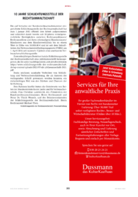 Dokument 10 Jahre Schlichtungsstelle der Rechtsanwaltschaft