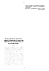 Dokument Bußgeldbewehrte Pflicht zum Tragen einer Mund-Nasen-Bedeckung in Öffentlichen Verkehrsmitteln ist verfassungsgemäß