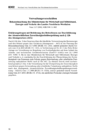 Dokument Erkl&auml;rungsbogen mit Belehrung des Betroffenen zur Durchf&uuml;hrung der Atomrechtlichen Zuverl&auml;ssigkeits&uuml;berpr&uuml;fung nach &sect; 12b des Atomgesetzes (AtG)