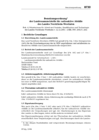 Dokument Benutzungsordnung der Landessammelstelle f&uuml;r radioaktive Abf&auml;lle des Landes Nordrhein-Westfalen