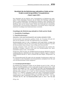 Dokument Merkblatt f&uuml;r die Bef&ouml;rderung radioaktiver Stoffe auf der Stra&szlig;e in nicht freigestellten Versandst&uuml;cken