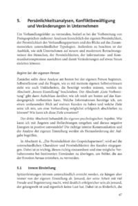 Dokument Persönlichkeitsanalysen, Konfliktbewältigung und Veränderungen in Unternehmen