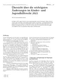Dokument Übersicht über die wichtigsten Änderungen im Kinder- und Jugendhilferecht 2021