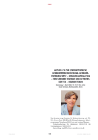 Dokument Aktuelles zur (energetischen) Geb&auml;udemodernisierung: Geb&auml;ude-Energiegesetz &ndash; Geb&auml;udeautomation &ndash; Erneuerbare Energie und Betriebskosten &ndash; HeizkostenVO