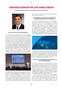 Dokument Europaratskonvention zum Anwaltsberuf