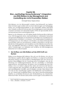 Dokument Eine „nachhaltige Herausforderung“: Integration von ESG-Risiken in das Management und Controlling der nicht-finanziellen Risiken