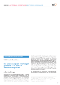 Dokument Die Einziehung von Tatertr&auml;gen gem&auml;&szlig; &sect;&sect; 73 ff. StPO in Weiterleitungsf&auml;llen