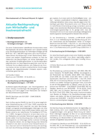 Dokument Aktuelle Rechtsprechung zum Wirtschafts- und Insolvenzstrafrecht