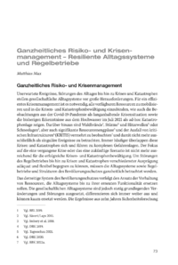 Dokument Ganzheitliches Risiko- und Krisenmanagement &ndash; Resiliente Alltagssysteme und Regelbetriebe