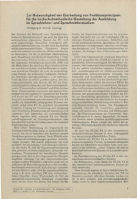Dokument Zur Notwendigkeit der Erarbeitung von Funktionsprinzipien f&uuml;r die hochschulmethodische Gestaltung der Ausbildung im Sprachlehrer- und Sprachmittlerstudium