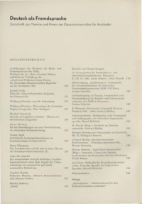 Dokument Inhaltsverzeichnis