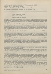 Dokument Ausf&uuml;hrungen des Ministers f&uuml;r Hoch- und Fachschulwesen der DDR