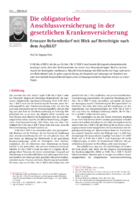 Dokument Die obligatorische Anschlussversicherung in der gesetzlichen Krankenversicherung