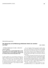 Dokument Kein Abzug des auf die Möblierung entfallenden Anteils der vereinbarten Miete