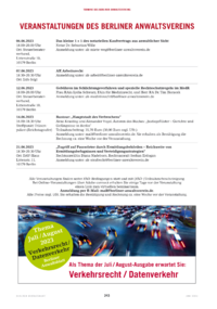 Dokument Veranstaltungen des Berliner Anwaltsvereins