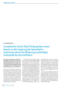Dokument Europäischer Grüner Deal: Einigung über neues Gesetz zur Verringerung der Seeverkehrsemissionen durch die Förderung nachhaltiger Kraftstoffe für die Schifffahrt