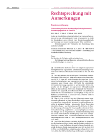 Dokument Krankenversicherung: Sicherstellung h&auml;usliche Krankenpflege/Arbeitgebermodell/ Kostentragungspflicht im Einzelfall