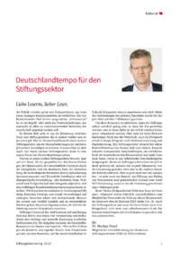 Dokument Deutschlandtempo für den Stiftungssektor