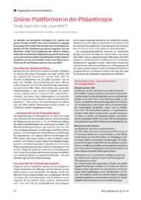 Dokument Online-Plattformen in der Philanthropie