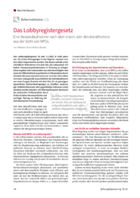 Dokument Das Lobbyregistergesetz