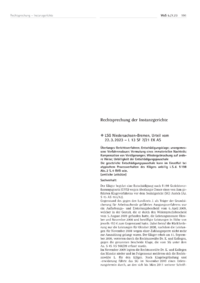 Dokument Rechtsprechung der Instanzgerichte