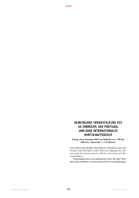 Dokument Gemeinsame Veranstaltung des AK Erbrecht, DAV Portugal und Arge Internationales Wirtschaftsrecht 