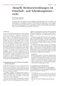 Dokument Aktuelle Rechtsentwicklungen im Erbschaft- und Schenkungsteuerrecht