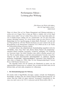 Dokument Performantes Führen – Leistung plus Wirkung