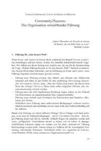Dokument Community2Success: Die Organisation sinnstiftender Führung