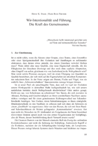 Dokument Wir-Intentionalität und Führung. Die Kraft des Gemeinsamen