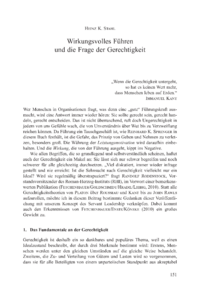 Dokument Wirkungsvolles Führen und die Frage der Gerechtigkeit
