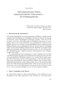 Dokument Individualisierendes Führen anhand persönlicher Arbeitsmotive – Ein Erfahrungsbericht