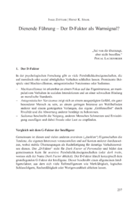 Dokument Dienende Führung – Der D-Faktor als Warnsignal?